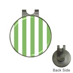 Vertical Stripes - White and Dollar Bill Green Golf Ball Marker Hat Clip