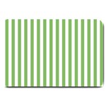 Vertical Stripes - White and Dollar Bill Green Large Doormat
