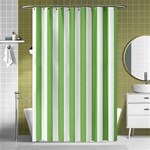 Vertical Stripes - White and Dollar Bill Green Shower Curtain 48  x 72  (Small)