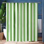 Vertical Stripes - White and Dollar Bill Green Shower Curtain 60  x 72  (Medium)