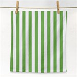 Vertical Stripes - White and Dollar Bill Green Face Towel
