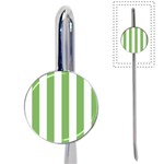 Vertical Stripes - White and Dollar Bill Green Book Mark