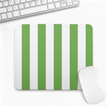 Vertical Stripes - White and Dollar Bill Green Large Mousepad