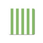 Vertical Stripes - White and Dollar Bill Green Magnet (Square)