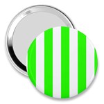 Vertical Stripes - White and Neon Green 3  Handbag Mirror