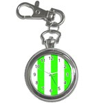 Vertical Stripes - White and Neon Green Key Chain Watch