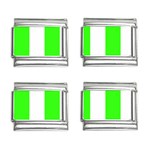 Vertical Stripes - White and Neon Green 9mm Italian Charm (4 pack)