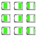 Vertical Stripes - White and Neon Green Mega Link Italian Charm (9 pack)