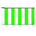 Vertical Stripes - White and Neon Green Pencil Case