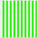Vertical Stripes - White and Neon Green Canvas 12  x 12 