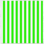 Vertical Stripes - White and Neon Green Canvas 16  x 16 
