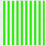 Vertical Stripes - White and Neon Green Canvas 20  x 20 