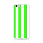 Vertical Stripes - White and Neon Green Apple iPhone 6/6S Silicone Case (Transparent)