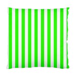 Vertical Stripes - White and Neon Green Standard Cushion Case (Two Sides)