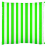 Vertical Stripes - White and Neon Green Large Cushion Case (One Side)