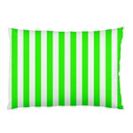 Vertical Stripes - White and Neon Green Pillow Case (Two Sides)