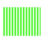 Vertical Stripes - White and Neon Green Double Sided Flano Blanket (Mini)
