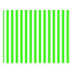 Vertical Stripes - White and Neon Green Double Sided Flano Blanket (Large)