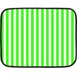 Vertical Stripes - White and Neon Green Double Sided Fleece Blanket (Mini)