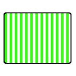 Vertical Stripes - White and Neon Green Fleece Blanket (Small) (One Side)