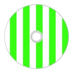 Vertical Stripes - White and Neon Green CD Wall Clock