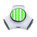 Vertical Stripes - White and Neon Green Portable USB Hub (One Side)