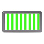 Vertical Stripes - White and Neon Green Memory Card Reader (Mini)