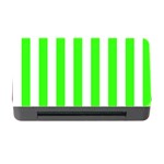 Vertical Stripes - White and Neon Green Memory Card Reader with CF