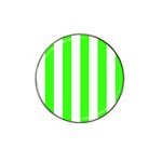 Vertical Stripes - White and Neon Green Hat Clip Ball Marker (4 pack)