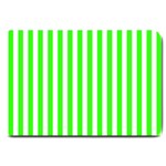 Vertical Stripes - White and Neon Green Large Doormat
