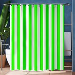 Vertical Stripes - White and Neon Green Shower Curtain 60  x 72  (Medium)