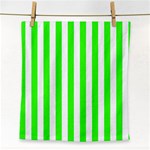 Vertical Stripes - White and Neon Green Face Towel