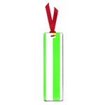 Vertical Stripes - White and Neon Green Small Book Mark