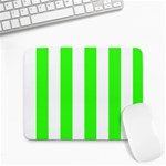 Vertical Stripes - White and Neon Green Small Mousepad