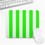 Vertical Stripes - White and Neon Green Large Mousepad