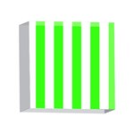 Vertical Stripes - White and Neon Green 4 x 4  Acrylic Photo Block