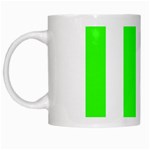Vertical Stripes - White and Neon Green White Mug