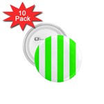 Vertical Stripes - White and Neon Green 1.75  Button (10 pack)