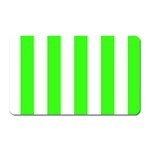 Vertical Stripes - White and Neon Green Magnet (Rectangular)