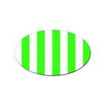 Vertical Stripes - White and Neon Green Sticker Oval (100 pack)