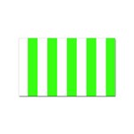 Vertical Stripes - White and Neon Green Sticker (Rectangular)