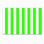 Vertical Stripes - White and Neon Green Postcard 4  x 6 