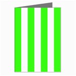 Vertical Stripes - White and Neon Green Greeting Cards (Pkg of 8)