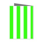 Vertical Stripes - White and Neon Green Mini Greeting Cards (Pkg of 8)