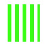 Vertical Stripes - White and Neon Green Greeting Card 4.5  x 6 