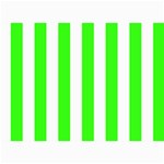 Vertical Stripes - White and Neon Green 5  x 7  Photo Cards