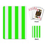 Vertical Stripes - White and Neon Green Playing Cards Single Design