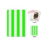 Vertical Stripes - White and Neon Green Playing Cards (Mini)