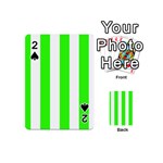 Vertical Stripes - White and Neon Green Playing Cards 54 (Mini)