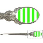 Vertical Stripes - White and Neon Green Letter Opener
